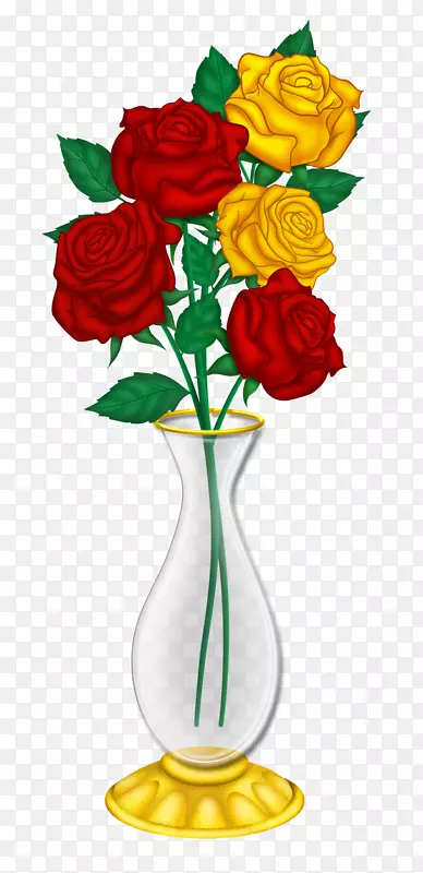花瓶花玫瑰夹艺术-花瓶