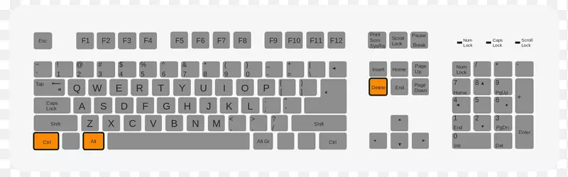 计算机键盘控制-ALT-删除键控制键ALT键-删除按钮