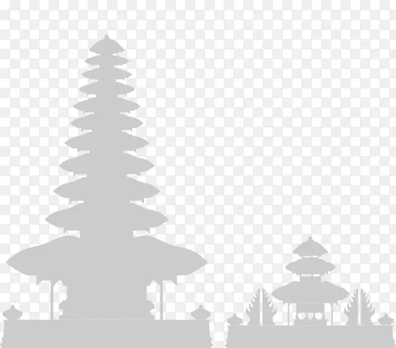 Pura Ulun Danu bratan山Agung Bedugul pura Besakih Balinese寺-Silhoutte
