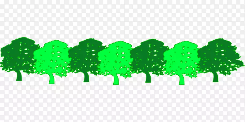 树木绿色森林剪贴画-景观