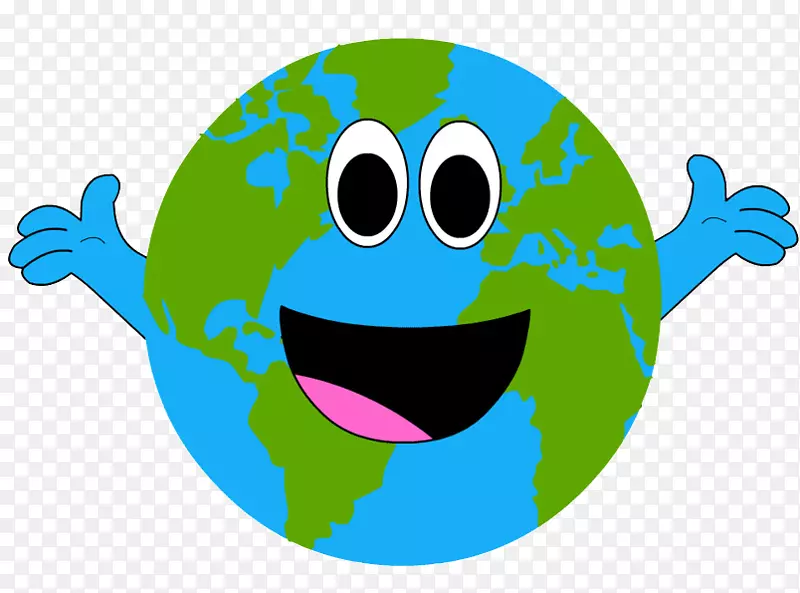 地球日笑地球微笑剪辑艺术地球卡通