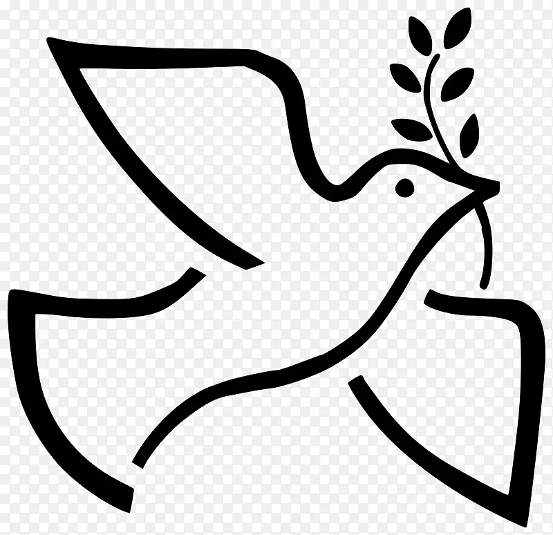 和平象征鸽子象征橄榄枝剪贴画-鸽子