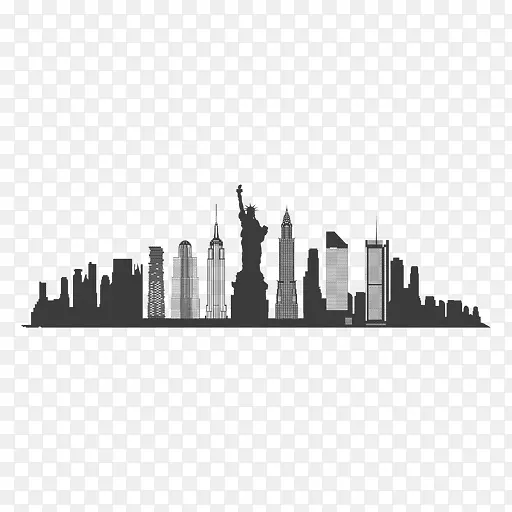 纽约市天际线轮廓-城市轮廓