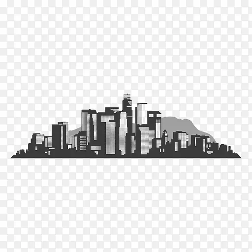 洛杉矶天际线轮廓-城市剪影