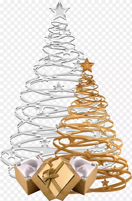圣诞树圣诞卡圣诞装饰-埃菲尔铁塔