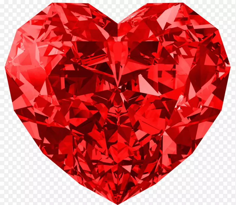 红色钻石心夹艺术-钻石形状