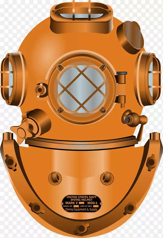 潜水头盔水下潜水标准潜水服装剪贴画
