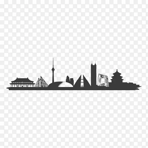 北京剪影建筑天际线-城市剪影