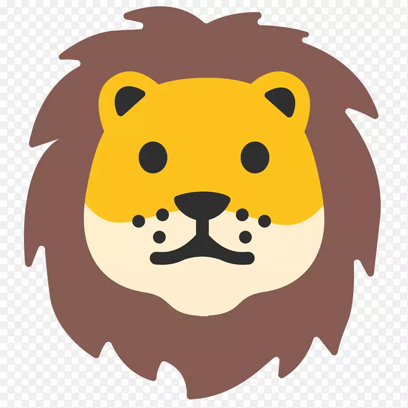狮子表情符号android nougat android棉花糖-狮子头