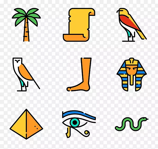 古埃及计算机图标化学元素符号-法老
