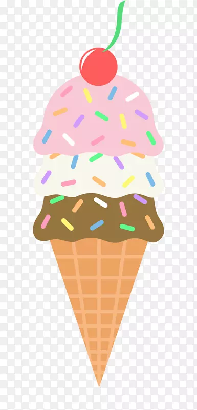 冰淇淋锥巧克力冰淇淋圣代