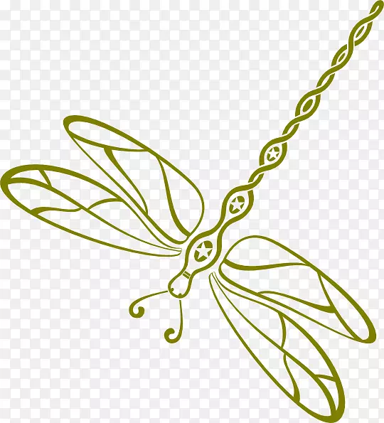 蜻蜓绿色剪贴画-龙飞
