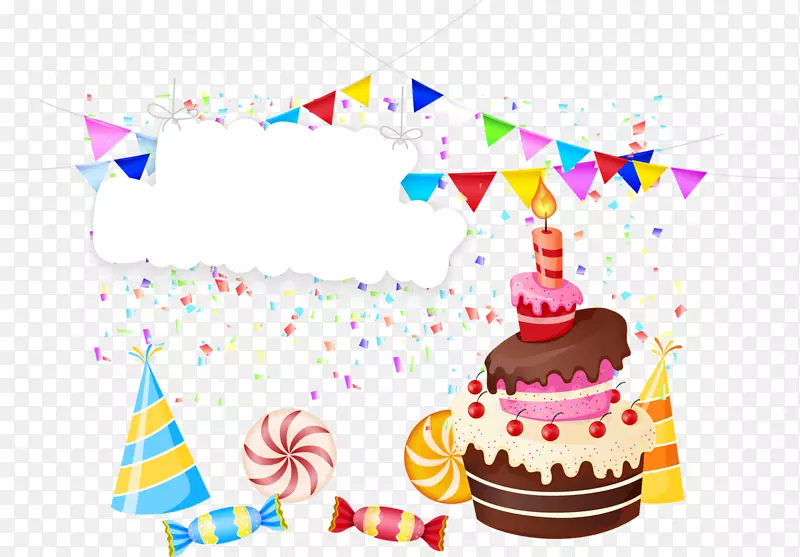 生日蛋糕剪贴画-Joyeux周年纪念