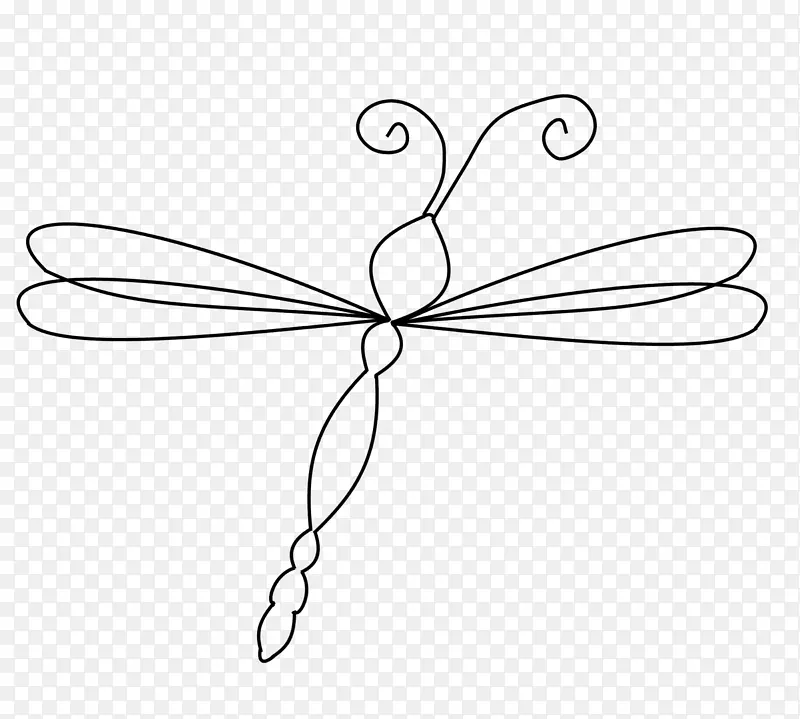 线条艺术蝴蝶夹艺术-蜻蜓
