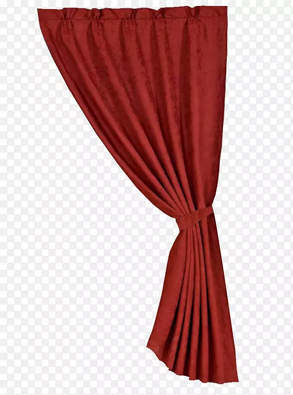 窗帘绒面被褥-红色窗帘