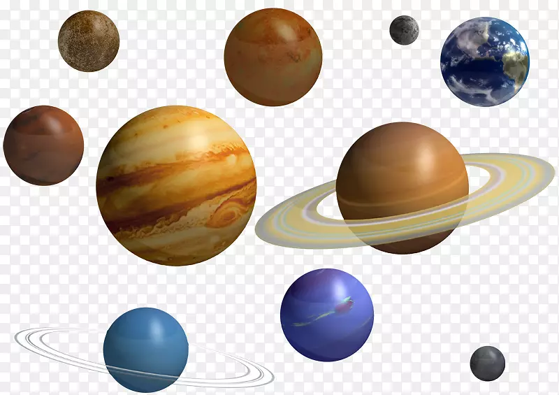 九颗行星太阳系土星夹艺术太阳