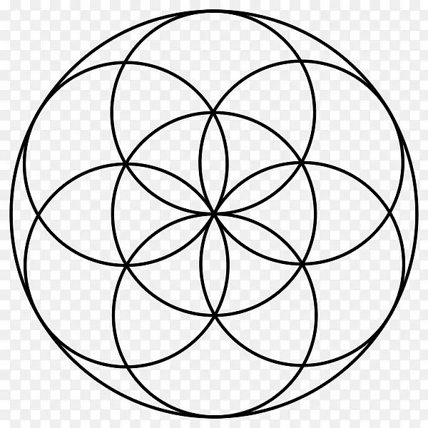 种子重叠圆网格神圣几何学生命-花圈