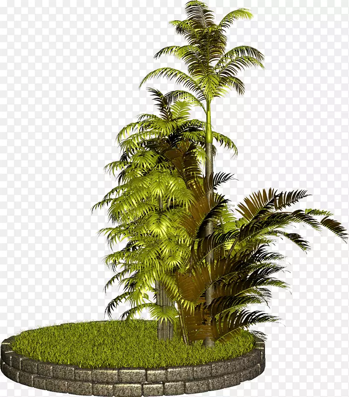 乔木植物光景剪贴画-古鲁矮人