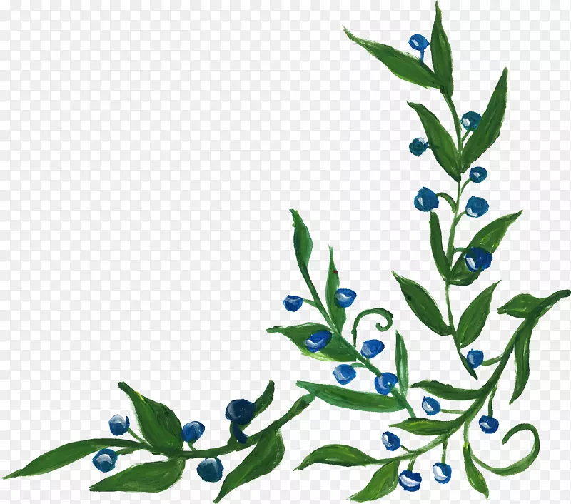 花叶剪贴画-花角