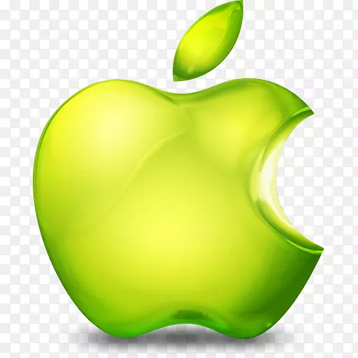苹果标志橙色剪贴画-绿色苹果
