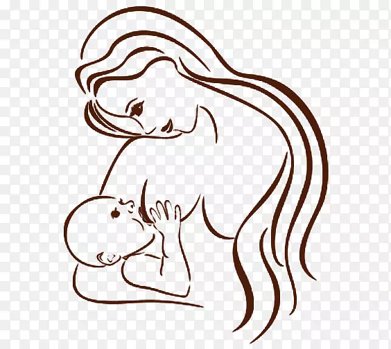 母亲节婴儿母乳喂养剪贴画-新生儿