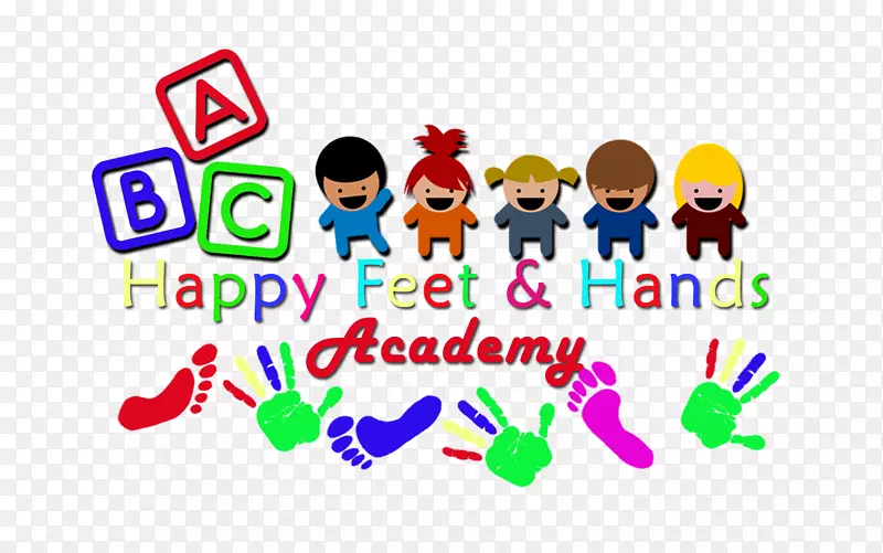 儿童保育图案设计标志-快乐双脚