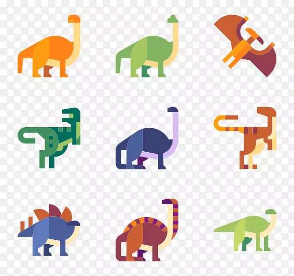 恐龙电脑图标封装的后记剪辑艺术.恐龙