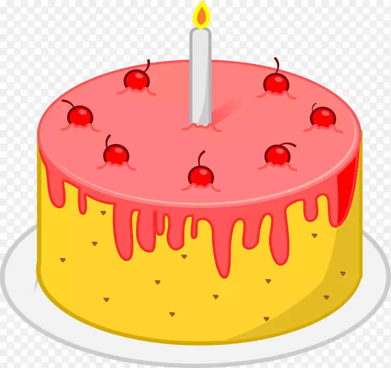 生日蛋糕派对美食剪贴画-生日蛋糕