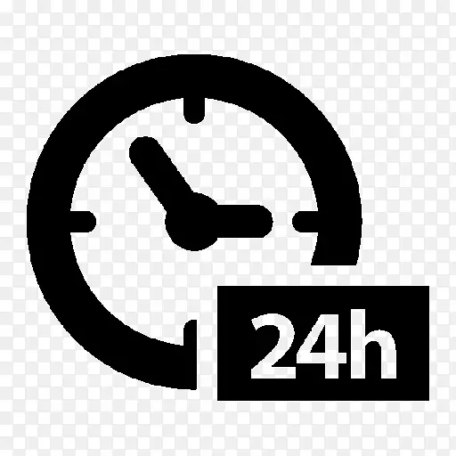 计算机图标符号24小时时钟-24小时