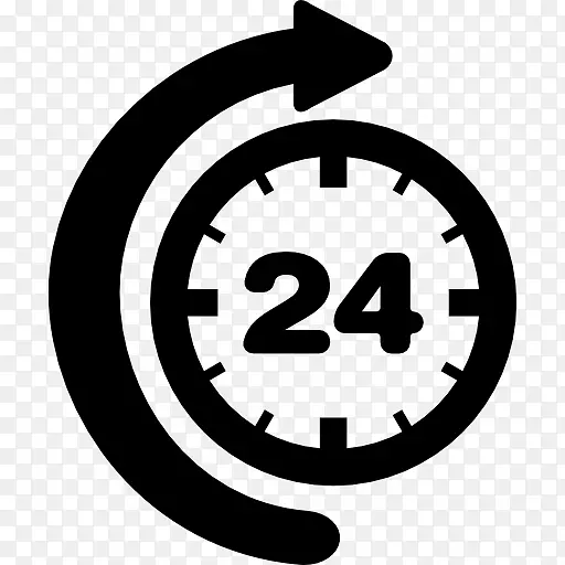 24小时时钟电脑图标计时器-24小时