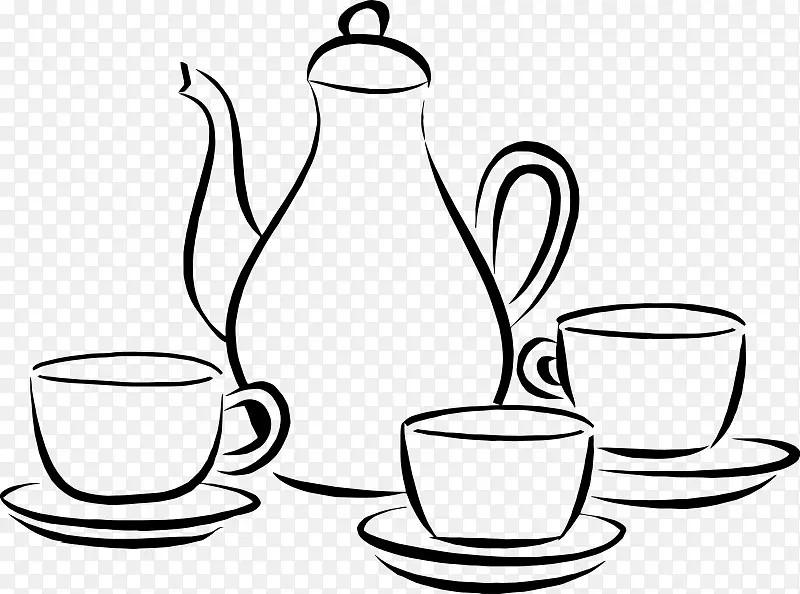 咖啡杯咖啡夹艺术茶壶