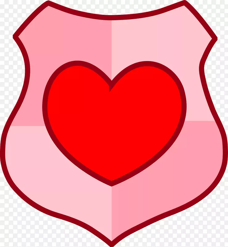 盾牌电脑图标剪辑艺术-粉红色心脏