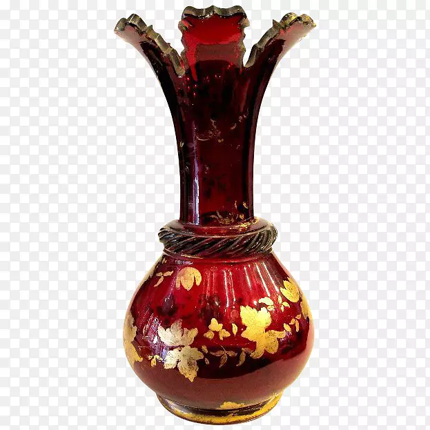 花瓶奥瑞福斯蔓越莓玻璃装饰艺术-波希米亚