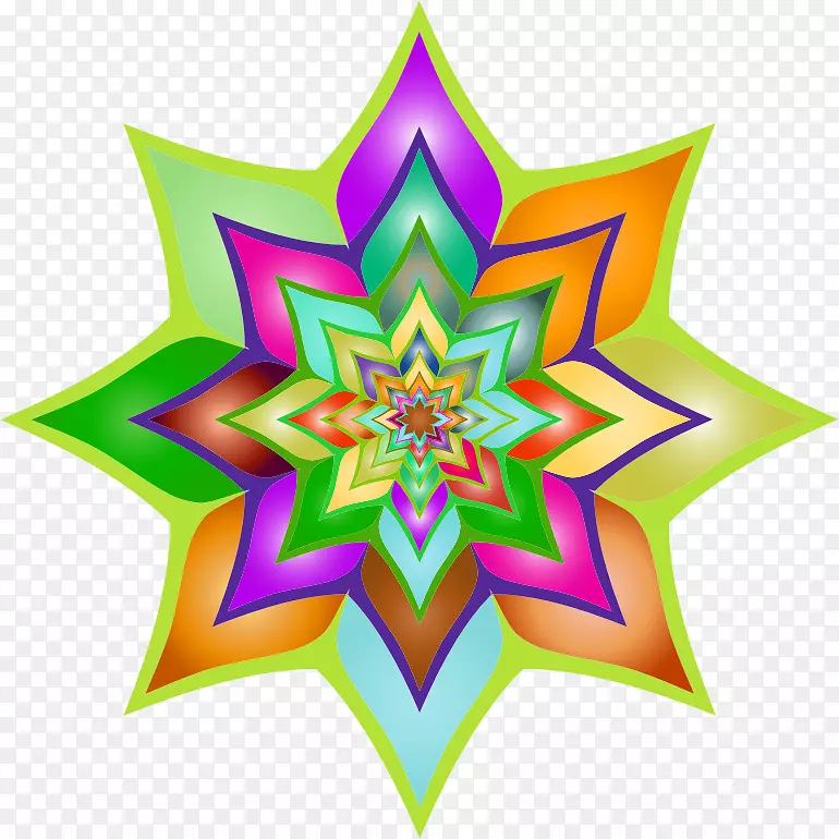 花卉剪影彩色剪贴画抽象花