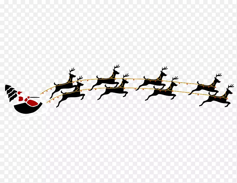 鲁道夫驯鹿圣诞老人剪贴画-圣诞老人雪橇