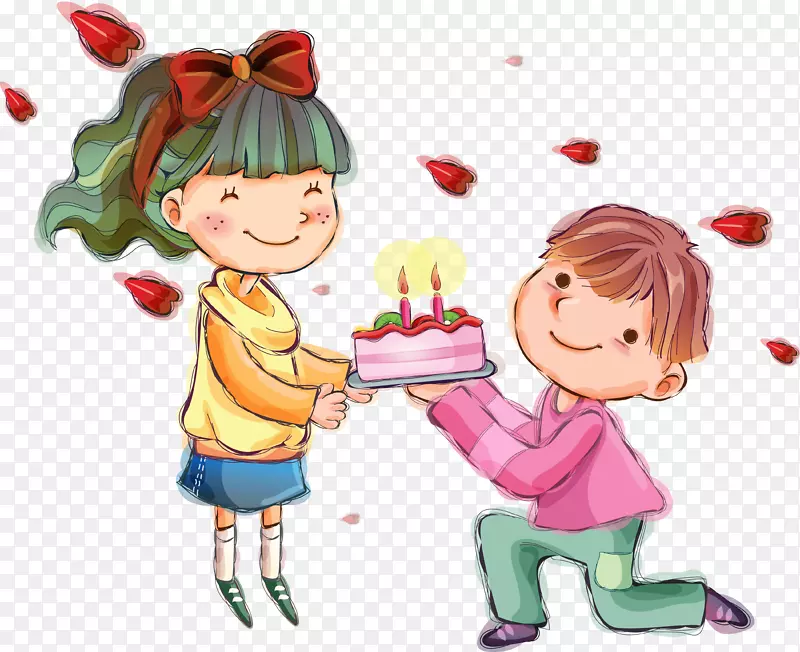 生日蛋糕祝爱情派对