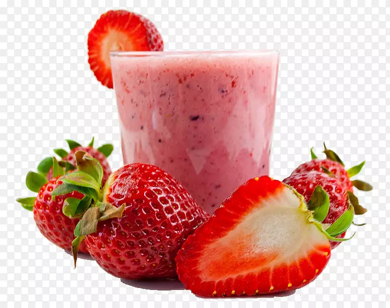 奶昔果汁奶油草莓冰沙