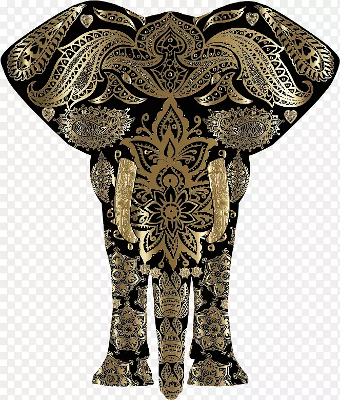 非洲象图案-象母题