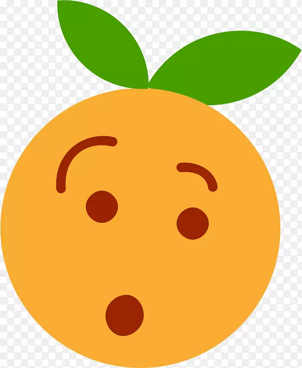 令人惊讶的表情剪辑艺术-橘子