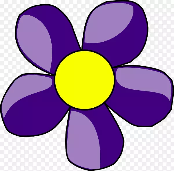 蓝花剪贴画-紫花