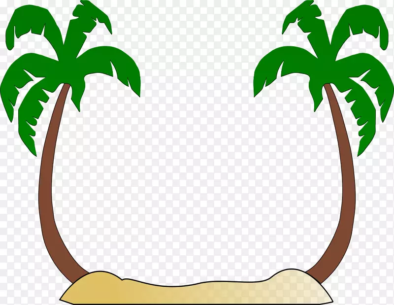 槟榔科植物剪贴画-海滩
