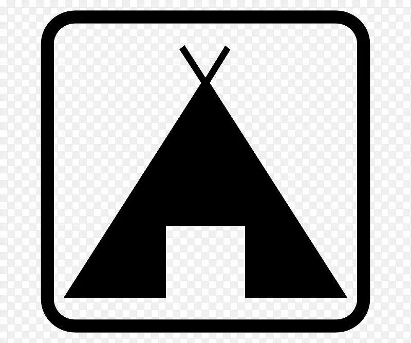 野营营地帐篷标志剪贴画手绘