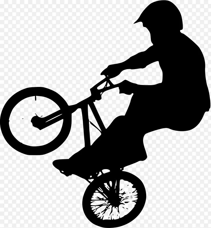 BMX自行车剪影剪贴画-BMX
