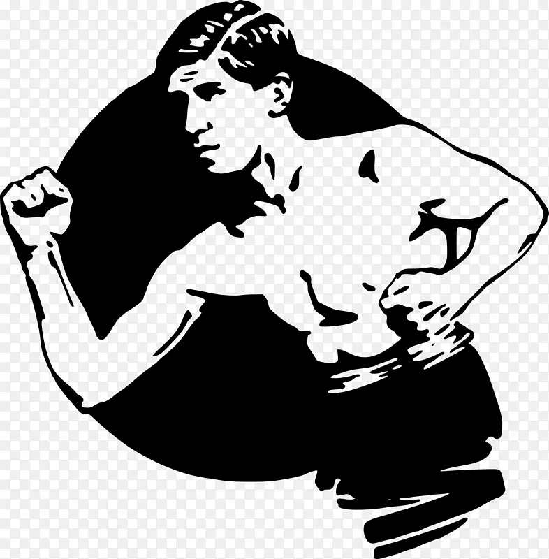拳击绘画运动-强壮