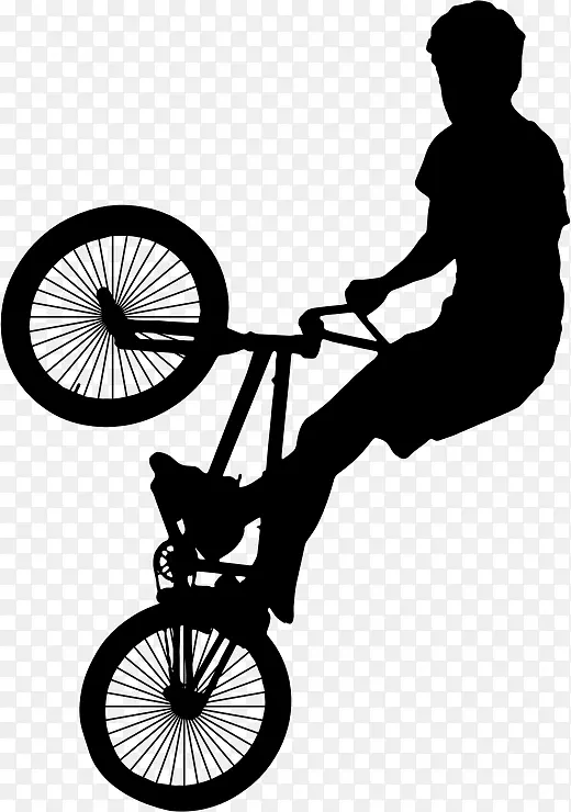 BMX自行车剪影自行车剪贴画-BMX