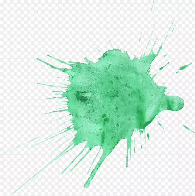 水彩画绿色桌面壁纸水彩画画笔