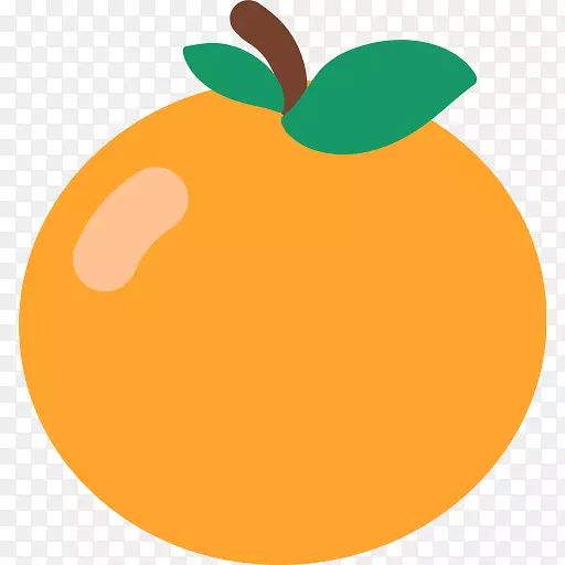 食品水果橙色表情符号电脑图标.橘子