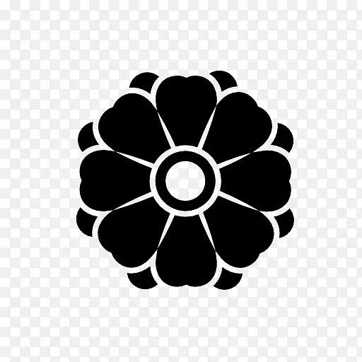 花卉电脑图标花卉设计.花黑色