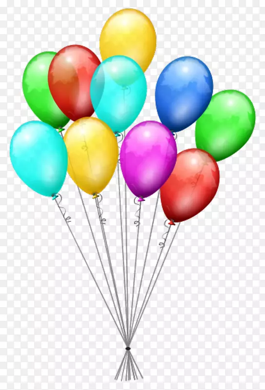 气球生日贺卡和纸夹艺术-生日气球