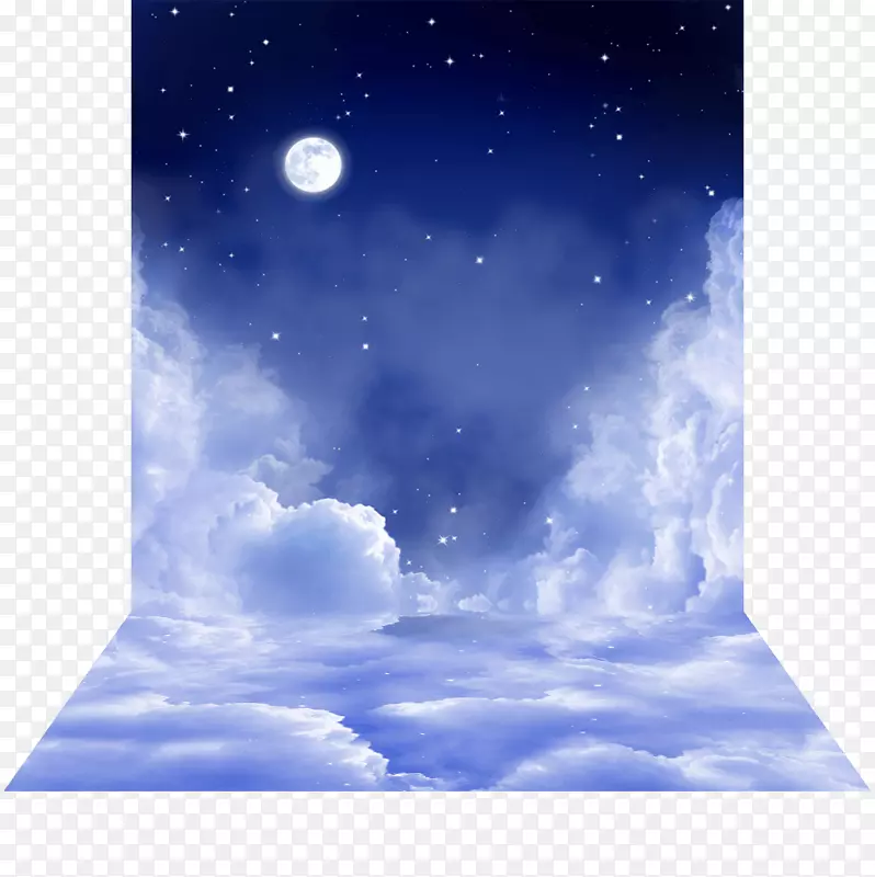 夜空满月桌面壁纸-天堂